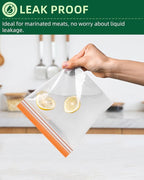 Lerine 20 Pack Reusable Freezer Bags Dishwasher Microwave Safe, Stand Up - Image 2
