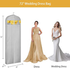 65" Dress Bags for Gowns Long, Dress Garment Bags for Hanging Clothes, Dress - Image 2
