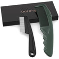 2PC Dandruff Comb Fine Tooth Scalp Detox Comb Lice Stainless Steel Scalp Detoxing Hair Brush Tool Hair Care for Women, Men & Kids (Green)