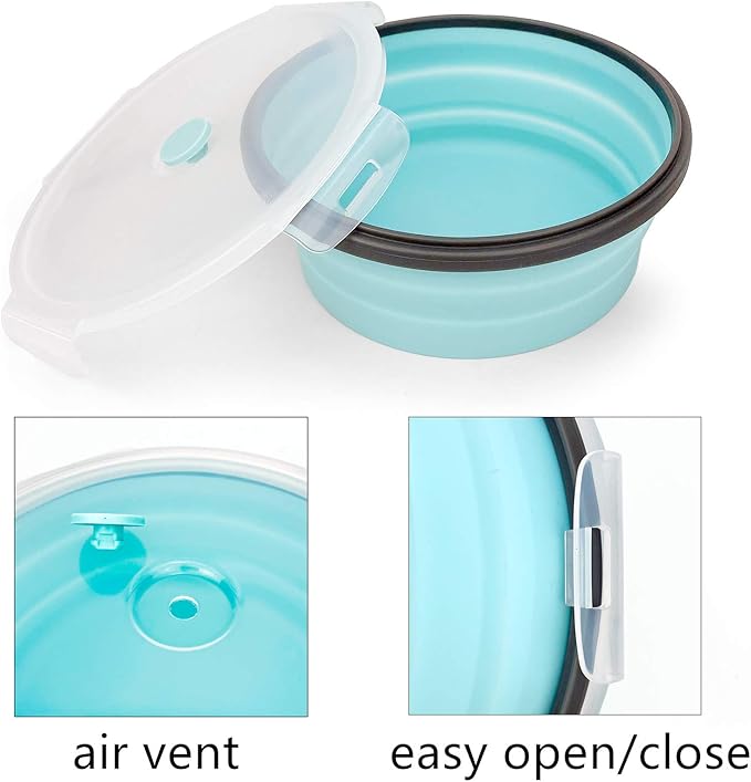 CARTINTS 1200ml Large Collapsible Meal Prep Containers, Reusable Silicone Food - Image 5