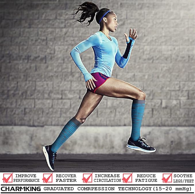 CHARMKING Compression Socks for Women & Men Circulation 15-20 mmHg is Best - Image 2