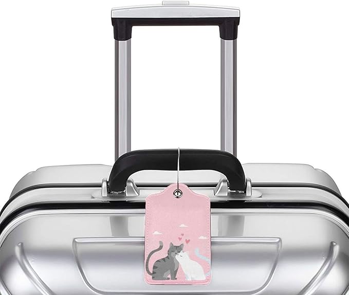 2PC Cats in Love Pattern Luggage Tag - Image 5