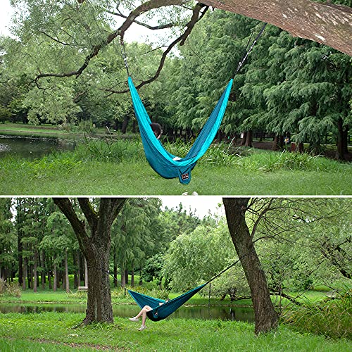 Camping Hammock (Blue&dark Blue / Single 110''L x 55''W)