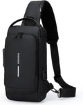 Sling Bag for Men Anti-theft USB Crossbody Shoulder Backpack Purse Waterproof by ISDULA