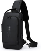 Sling Bag for Men Anti-theft USB Crossbody Shoulder Backpack Purse Waterproof by ISDULA