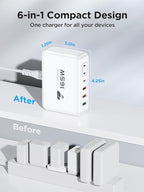 165W USB C Charger Block, 6 Port Multi USB-C Charging Station, 100W PD Fast - Image 3