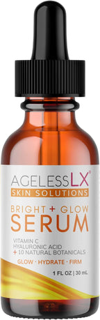 AgelessLX Supplement Capsule for Women with HMB + Hydrasilk Eye Cream 0.5 OZ + Bright Glow Face Serum 1 Fl OZ for Women Bundle