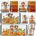 10 Pcs Fall Thanksgiving Pumpkin Kitchen Decor Set Scarecrow (Orange / Scarecrow)