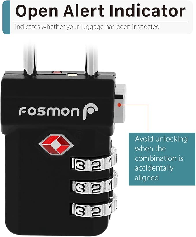 Fosmon TSA Approved Luggage Locks, Suitcase Travel Lock - Image 8