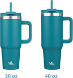 40 oz Tumbler with Handle and 2 Straws, 2 in 1 Lid Insulated Water Bottle - Image 3