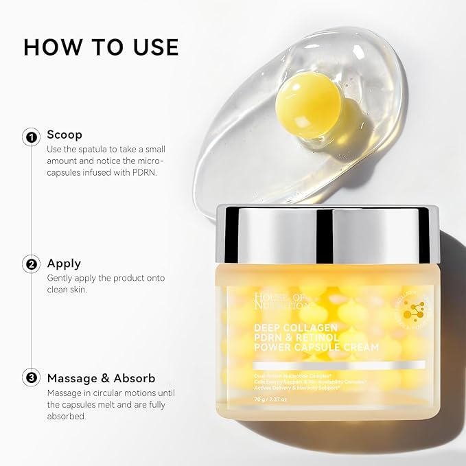 Deep Collagen Capsule Cream with PDRN & Retinol – Microneedling Anti-Aging Face Moisturizer for Firmness, Wrinkle Care & Elasticity Support,2.37 fl.oz