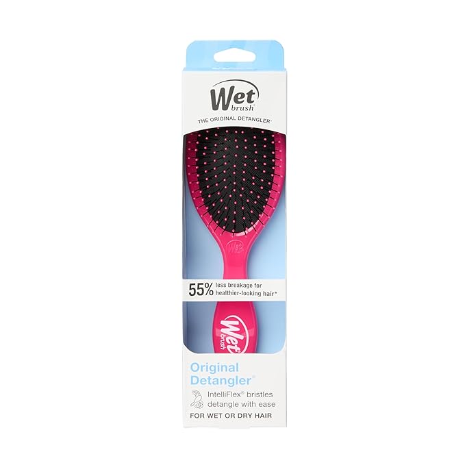 Wet Brush Detangling Brush, Original Detangler (Pink), Wet & Dry Tangle-Free Hair Brush for Women & Men, No Tangle, Soft and Flexible Bristles for Straight, Curly and Thick Hair