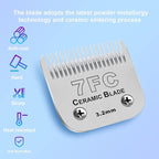 Size 7FC/5FC/4FC/3FC Detachable Pet Dog Grooming Clipper Ceramic Blades Set,Compatible with Andis,Oster A5,Wahl KM10 Series Clippers,Cut Length 1/8"(3.2mm) to 1/2"(13mm),4 Pack