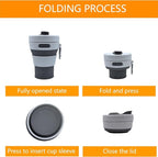 Silicone Collapsible Travel Mug Gray 15oz / 450ml - Image 3