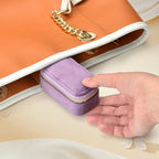 Small Travel Jewelry Case, Mini Tiny Plush Velvet Jewelry Box - Image 6