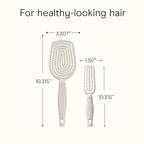 Conair Scalp Care Detangling hairbrush 2pk - Fullsize +Travel Hair Brush - Scalp Massager - hairbrushes for women & men - detangler for all lengths and types - can use wet or dry - Grey Luxe