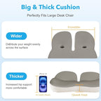 Seat Cushion, Office Chair Memory Cushion, Ergonomic Design, Relieve Sciatica - Image 6