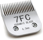 Docal 7FC Silver Detachable Clipper Ceramic Blades, Dog Grooming Clipper Replacement Blades Compatible with Dog Clippers, KM Series Clippers, Most A5, Size-7FC, 1/8-Inch Cut Length (3.2mm)