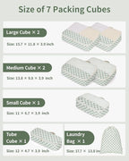 Narwey 7 Set Checkered Packing Cubes - Image 3