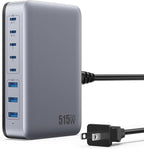 USB C Charger Block 515W GaN IV 8 Port Fast Charging Station Hub, Dual PD 100W by GKUTW