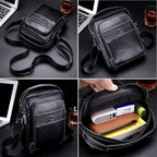 KPYWZER Genuine Leather Shoulder Bag Small Men Messenger Pack Handbag Sling - Image 8