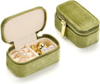 Small Travel Jewelry Case, Mini Tiny Plush Velvet Jewelry Box by TAIMY