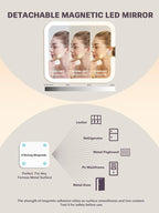 Qislee Makeup Box with A Detachable Lighted Mirror, Waterproof Travel Train Case - Image 2