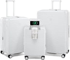 Hard Shell Suitcases Expandable Travel Luggage Sets 3 Piece, Carry on and Check by HanTrip