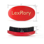 360 Curved Wave Brush - Medium Hard Palm Brush with Beech Wood and Boar Bristles for Men's Hair Styling and Beard Grooming (Red)