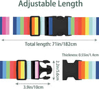 Rainbows Luggage Straps for Suitcases, Adjustable Luggage Travel Belts Security - Image 2