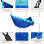 Camping Hammock, Super Lightweight Portable Parachute Hammock - Image 2