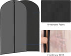 Zilink Clear Suit Bags for Closet Storage and Travel 43" Hanging Suit Covers - Image 4