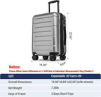 KYME Hardside Expandable Carry On Luggage 22x14x9 Airline Approved 20 Inch - Image 7