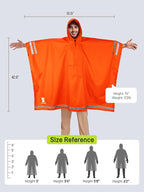 SaphiRose Hooded Rain Poncho Waterproof Raincoat Jacket - Image 2