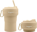 Collapsible Cup with Reusable Straw – 18 Oz, Portable Travel Mug, Leak-Proof by HANARA