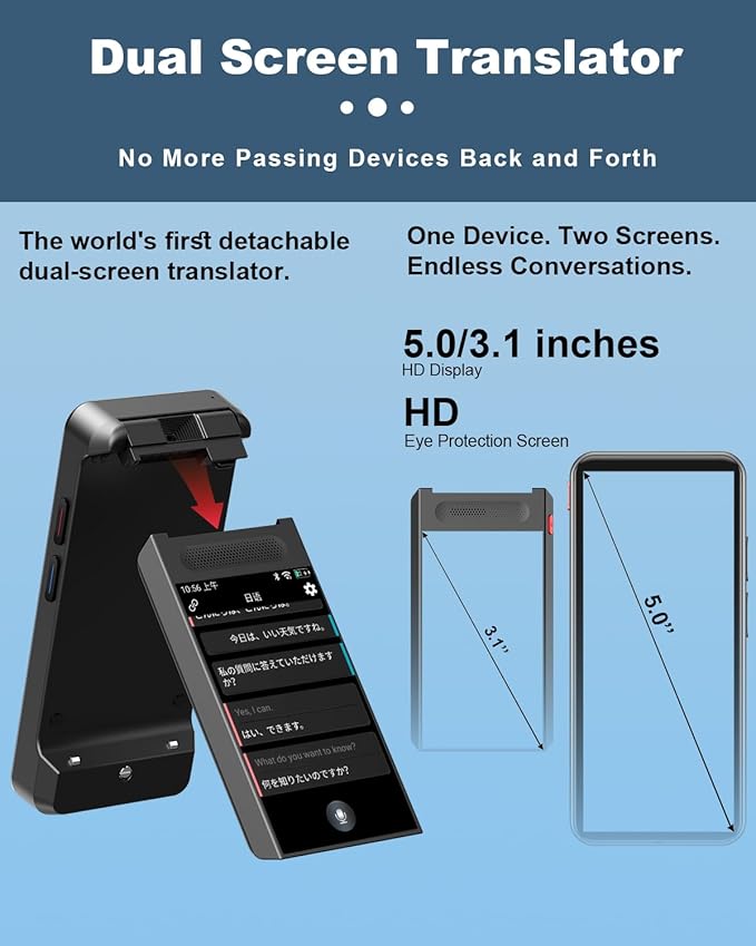 iTour D-Lite Dual Screen Language Translator Device, 2025 Real-Time Voice - Image 6