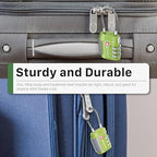 TSA Approved Cable Luggage Locks (3 Digit green 2 pack)
