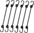 Bungee Cords with Dual Hooks, 12inch 6Pack Mini Bungee Straps 1/3 Inch Strong by KOAKOMI