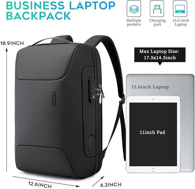 BANGE Anti Theft Business Backpack Fits 15.6 Inch Laptop, Smart Work Backpack - Image 6
