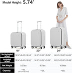 mixi Carry On Luggage, Travel Rolling Luggage Aluminum Frame PC Hardside - Image 6