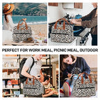 Insulated Lunch Bag for Women Men (Leopard Print)