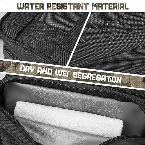 Tactical Toiletry Bag For Men Hygiene Bag EDC Military Tool Molle Pouches Small Dopp Kit Mens Shaving Kit Travel shower Bags (1 US Black)