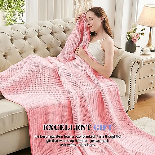 Knitted Weighted Blanket (34-light Pink / 60" x 80" | 15lbs)
