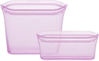 Zip Top Reusable Food Storage Bags | 2 Bag Set | Silicone Meal Prep Container | - Image 2
