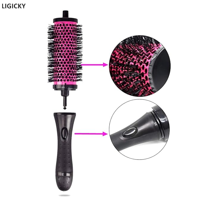 LIGICKY Blowout Brush Set with 1.9’’ Detachable Barrels Round Brushes Hair Styling Tool, 1 Handle 5 Barrels, Small