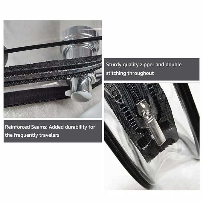 2Pcs Crystal Clear PVC Travel Toiletry Bag Kit - Image 4