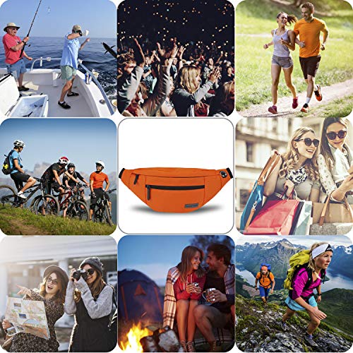 Crossbody Bag for Women Men Orange Shoulder Fanny Pack Hands (Orange / Large)
