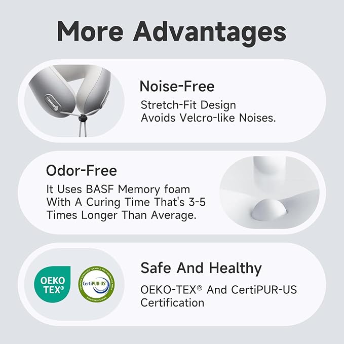 Neck Pillow Airplane, 100% Pure Memory Foam, Cooling Airplane Pillow, Travel - Image 6
