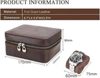 Watch Travel Case for Men, Genuine Leather Watch Case Travel Jewelry Case - Image 2
