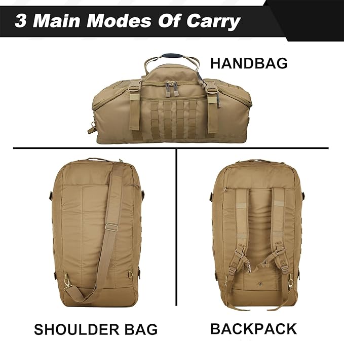 3 In 1 Military Backpack Travel Duffle Bag - Image 2